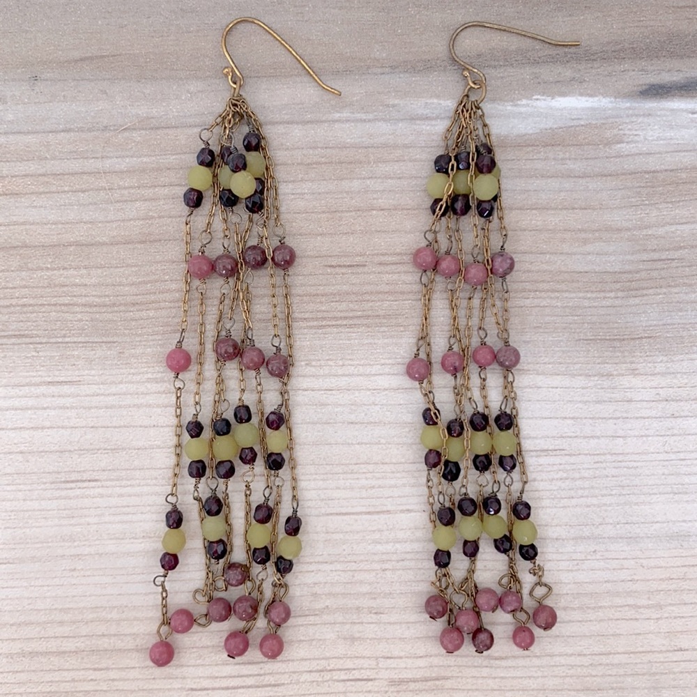 ❤️ Banana Republic gold multicolor beaded earrings